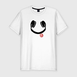 Футболка slim-fit Игривые наушники, цвет: белый