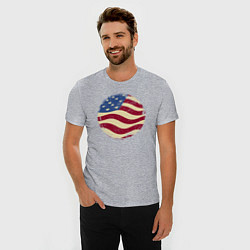 Футболка slim-fit Flag USA, цвет: меланж — фото 2