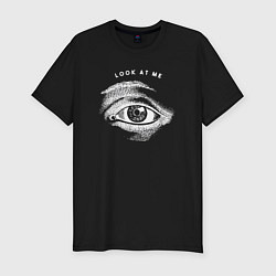 Футболка slim-fit Look at me eye, цвет: черный