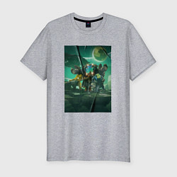 Футболка slim-fit Deep Rock Galactic на поверхности, цвет: меланж