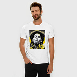 Футболка slim-fit Bob Marley Digital Art, цвет: белый — фото 2