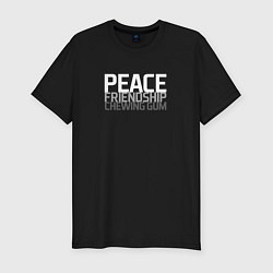 Футболка slim-fit Peace, friendship, chewing gum, цвет: черный