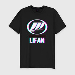 Футболка slim-fit Значок Lifan в стиле glitch, цвет: черный
