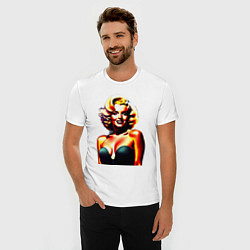Футболка slim-fit Голова Мерлин Монро, цвет: белый — фото 2
