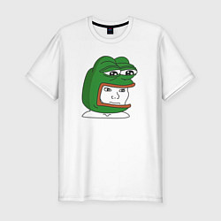 Футболка slim-fit Лягушонок Пепе - это вояк, цвет: белый