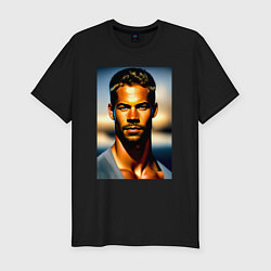 Футболка slim-fit Пол Уокер, цвет: черный