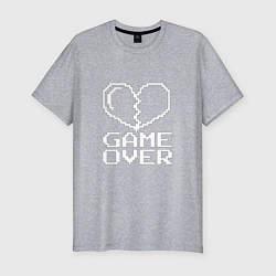 Футболка slim-fit Пиксельное сердечко Game over, цвет: меланж