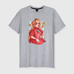 Футболка slim-fit The Super Mario Bros Принцесса Пич, цвет: меланж