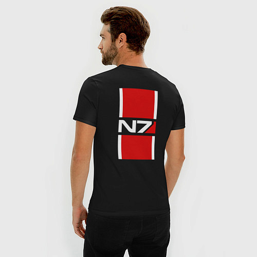 Мужская slim-футболка Mass Effect N7 systems alliance special forces / Черный – фото 4