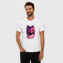 Футболка slim-fit Кот ниндзя - арт, цвет: белый — фото 2