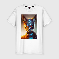 Футболка slim-fit Cyber-fox - neural network, цвет: белый