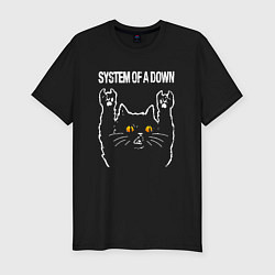 Футболка slim-fit System of a Down rock cat, цвет: черный