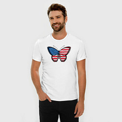 Футболка slim-fit США бабочка, цвет: белый — фото 2