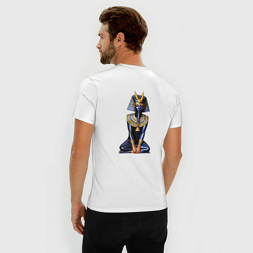 Мужская slim-футболка Фараон синий / Белый – фото 4