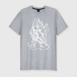 Футболка slim-fit Белая скалярия, цвет: меланж