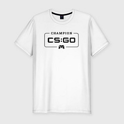 Футболка slim-fit Counter Strike gaming champion: рамка с лого и джо, цвет: белый