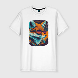 Футболка slim-fit Old Fox with glasses, цвет: белый