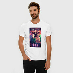 Футболка slim-fit BTS art anime, цвет: белый — фото 2