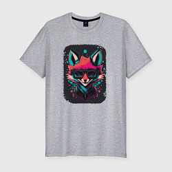 Футболка slim-fit Playful fox, цвет: меланж