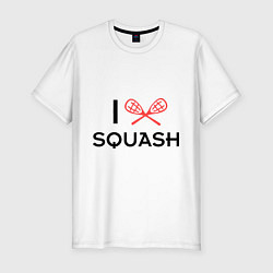 Футболка slim-fit I Love Squash, цвет: белый