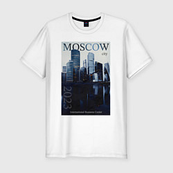 Футболка slim-fit Moscow city обложка журнала, цвет: белый