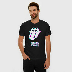 Футболка slim-fit Rolling Stones glitch rock, цвет: черный — фото 2