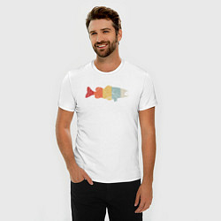 Футболка slim-fit Color fish, цвет: белый — фото 2