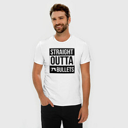 Футболка slim-fit Straight outta bullets, цвет: белый — фото 2