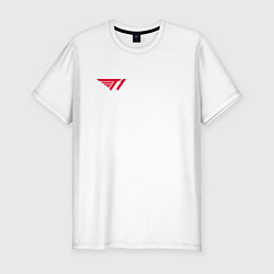 Футболка slim-fit T1 red, цвет: белый