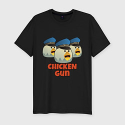 Футболка slim-fit Chicken Gun команда синие, цвет: черный