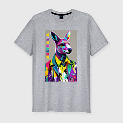 Футболка slim-fit Kangaroo - Australia - pop art, цвет: меланж