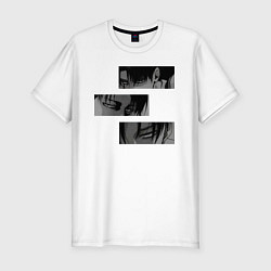 Мужская slim-футболка Леви Аккерман в блоках