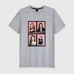 Футболка slim-fit Blackpink K-pop группа, цвет: меланж