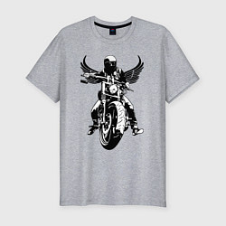 Футболка slim-fit Biker wings, цвет: меланж