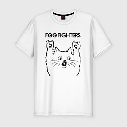 Футболка slim-fit Foo Fighters - rock cat, цвет: белый