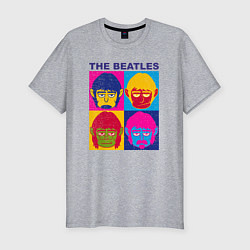 Футболка slim-fit The Beatles color, цвет: меланж