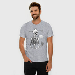 Футболка slim-fit Skeleton - i am fine, цвет: меланж — фото 2