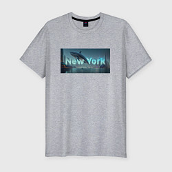 Футболка slim-fit Скрытый текст New York, цвет: меланж