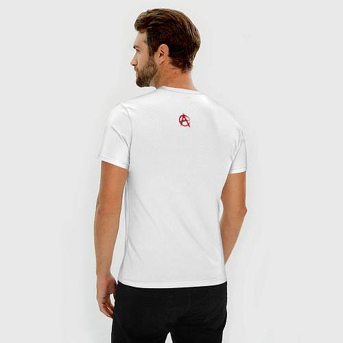 Мужская slim-футболка Анархия с перевернутой символикой / Белый – фото 4