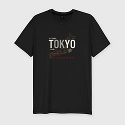 Футболка slim-fit Tokyo Japan map, цвет: черный