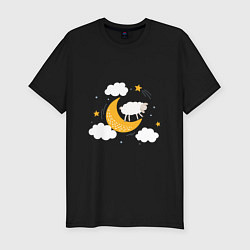 Футболка slim-fit Спящая Овечка, цвет: черный