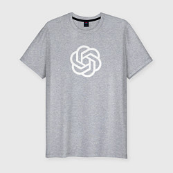 Футболка slim-fit Логотип Chat GPT, цвет: меланж