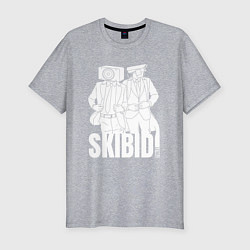 Футболка slim-fit Skibidi Toilet Cameraman and Speakerman, цвет: меланж