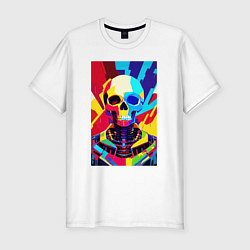 Футболка slim-fit Pop art skull, цвет: белый