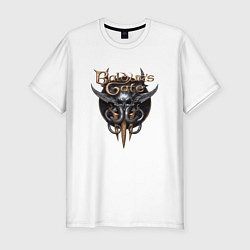 Футболка slim-fit Baldurs Gate 3 - logotype, цвет: белый