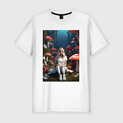 Футболка slim-fit Alice in Wonderland, цвет: белый