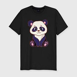 Футболка slim-fit Милашка панда, цвет: черный