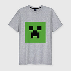 Футболка slim-fit Minecraft creeper face, цвет: меланж