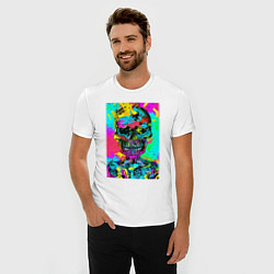 Футболка slim-fit Cool skull - pop art - vogue, цвет: белый — фото 2