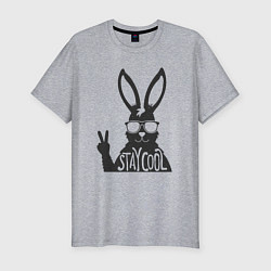 Футболка slim-fit Stay cool rabbit, цвет: меланж